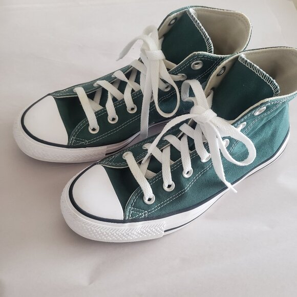 Converse High Top Green Sneakers Size W8 M6 - Picture 1 of 9